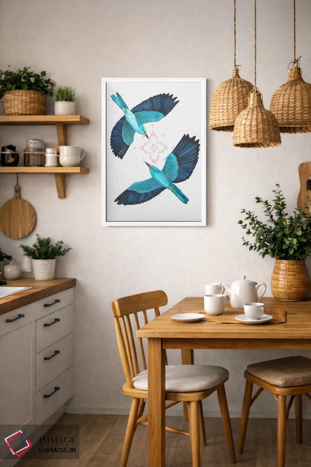 تابلو دکوراتیو دو غلت زن اروپایی در پرواز اثر کارینا دانیلچوک - D2W