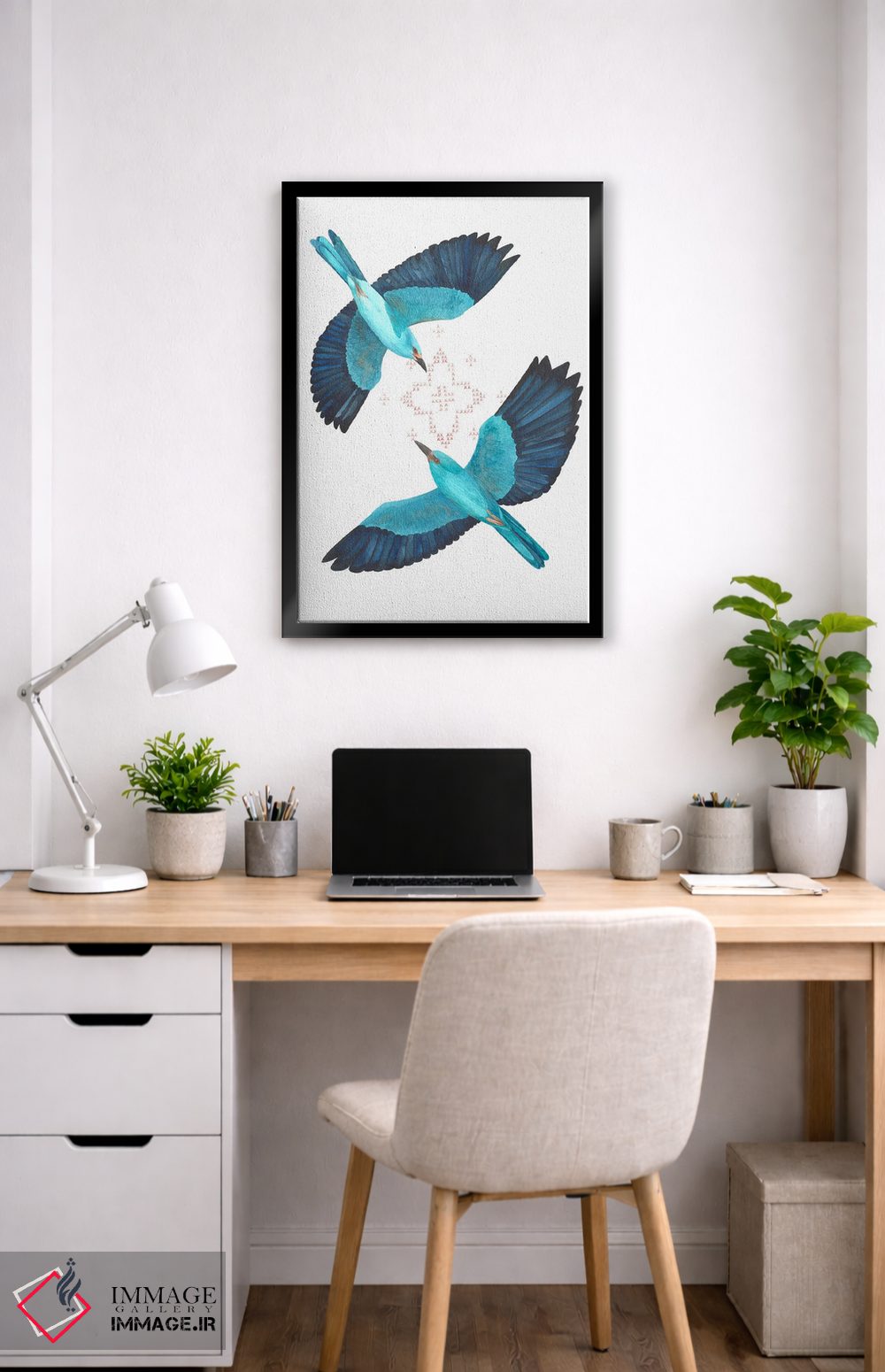 تابلو دکوراتیو دو غلت زن اروپایی در پرواز اثر کارینا دانیلچوک - D4B