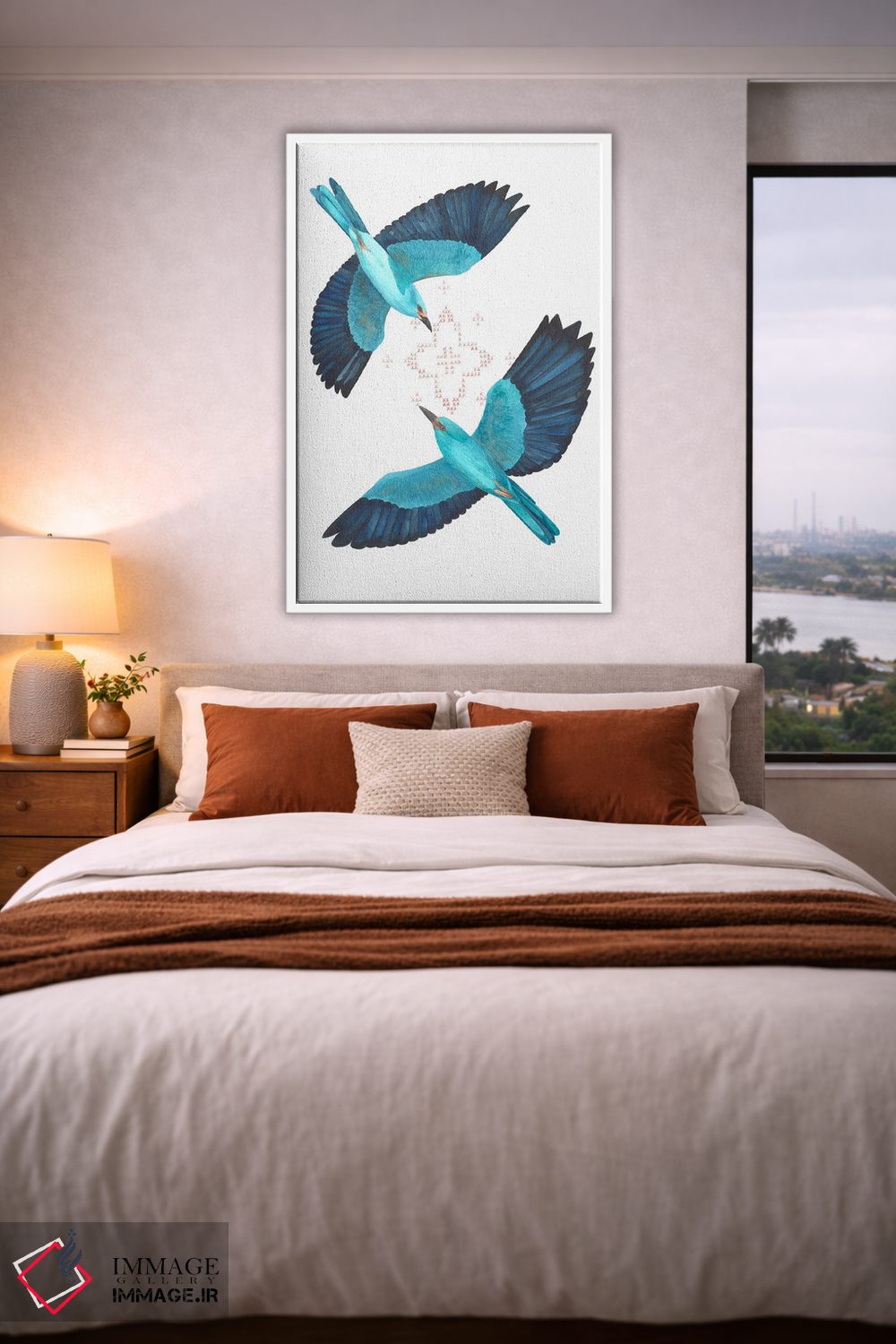 تابلو دکوراتیو دو غلت زن اروپایی در پرواز اثر کارینا دانیلچوک - D3W