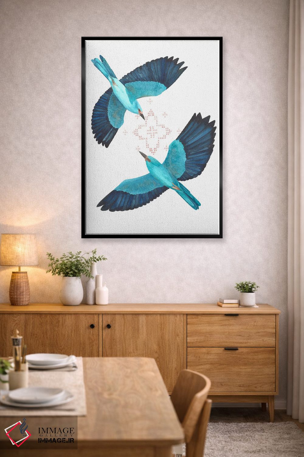 تابلو دکوراتیو دو غلت زن اروپایی در پرواز اثر کارینا دانیلچوک - D5B