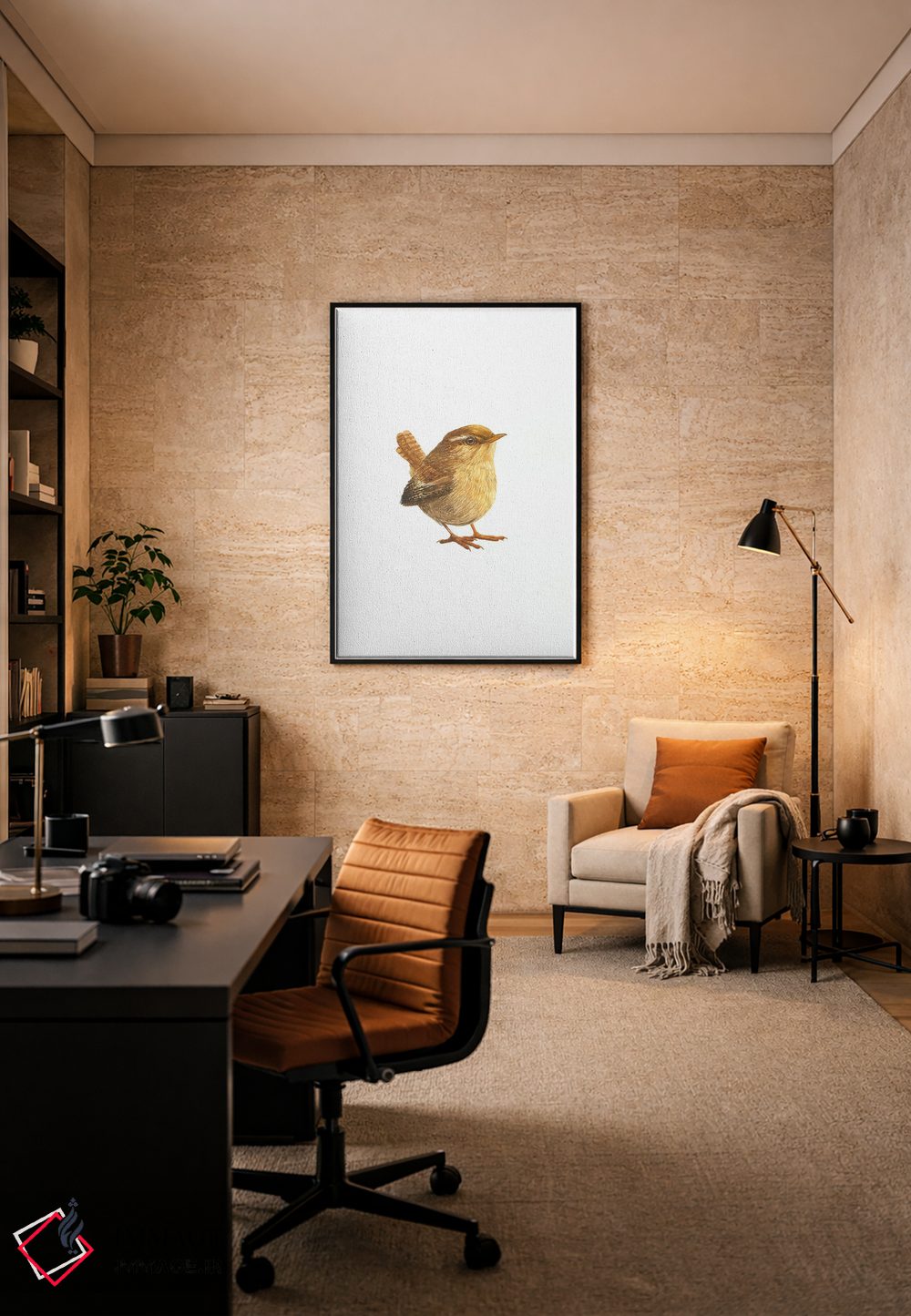 تابلو دکوراتیو فنچ کوچک اوراسیایی اثر کارینا دانیلچوک - D6B