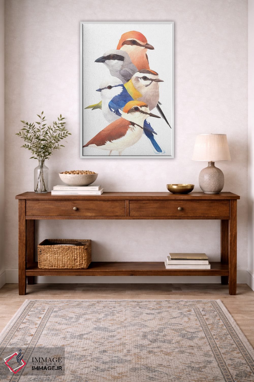 تابلو دکوراتیو پنج پرنده اثر کارینا دانیلچوک - D2W