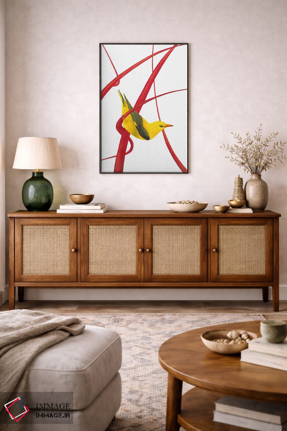 تابلو دکوراتیو بلبل طلایی I اثر کارینا دانیلچوک - D3B