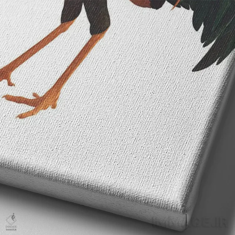 تابلو دکوراتیو خروس اوکراینی اثر کارینا دانیلچوک - نمای نزدیک بافت بوم