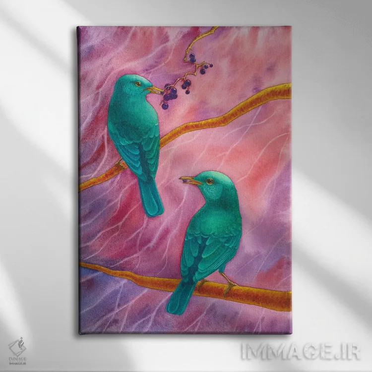 تابلو دکوراتیو داستان صورتی اثر کارینا دانیلچوک - نمای روبهرو روی دیوار