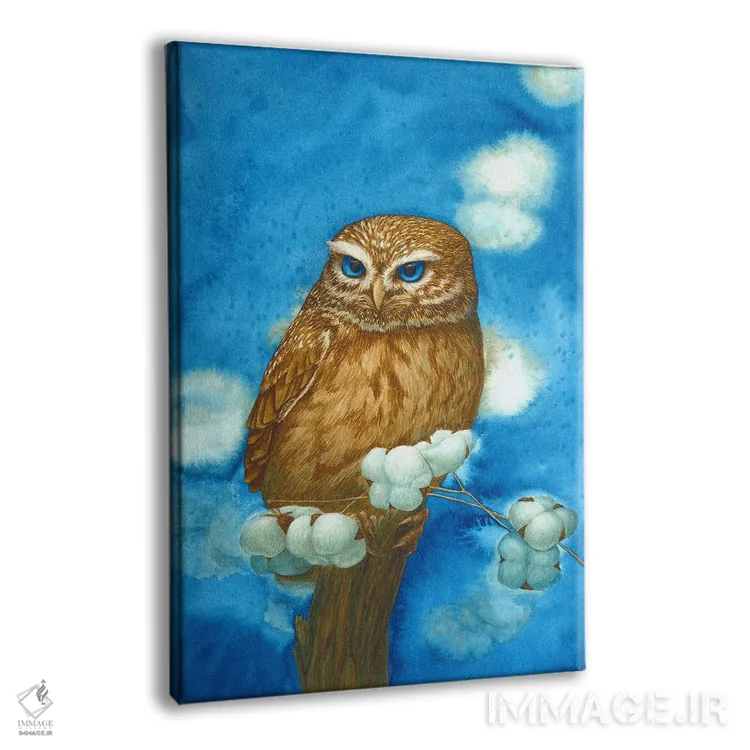 تابلو دکوراتیو جغد با پنبه اثر کارینا دانیلچوک - نمای پرسپکتیو محصول