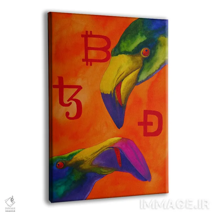 تابلو دکوراتیو عاشقان کریپتو اثر کارینا دانیلچوک - نمای پرسپکتیو محصول