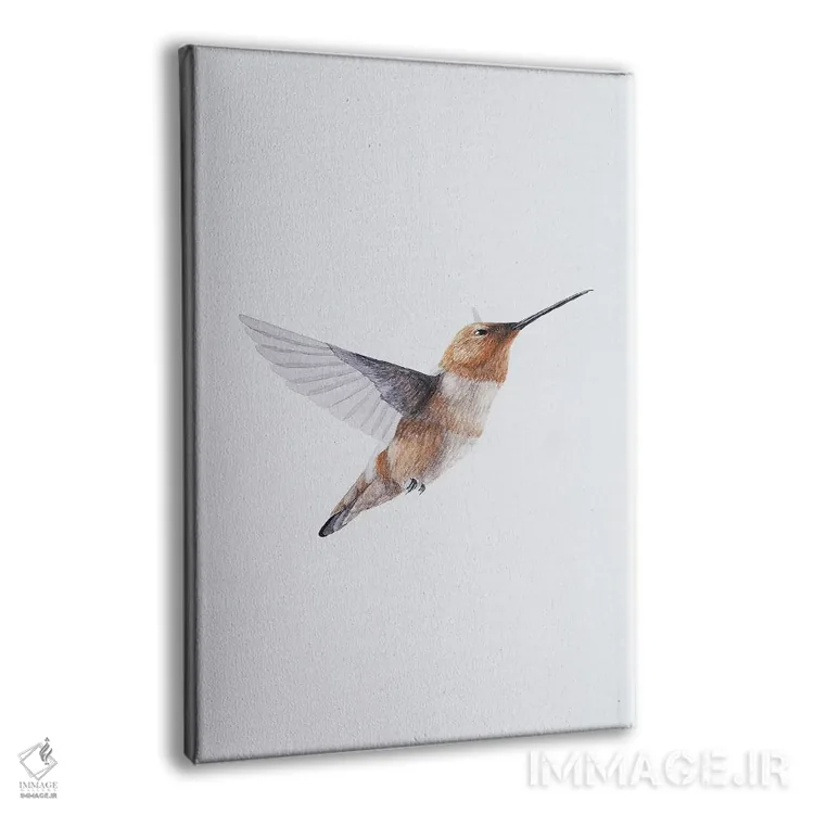 تابلو مینیمال مرغ مگس خوار قهوه ای اثر کارینا دانیلچوک - نمای پرسپکتیو محصول