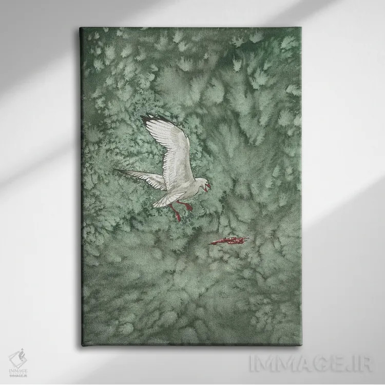 تابلو دکوراتیو استرن دریاچه سبز با زباله اثر کارینا دانیلچوک - نمای روبهرو روی دیوار