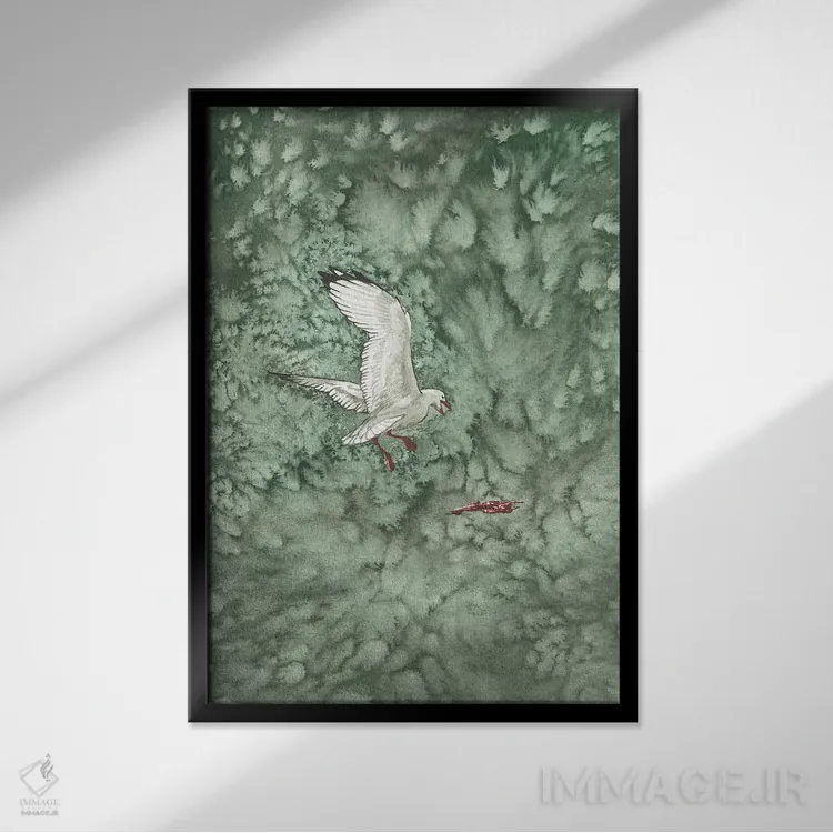 تابلو دکوراتیو استرن دریاچه سبز با زباله اثر کارینا دانیلچوک - نمای قابدار مشکی