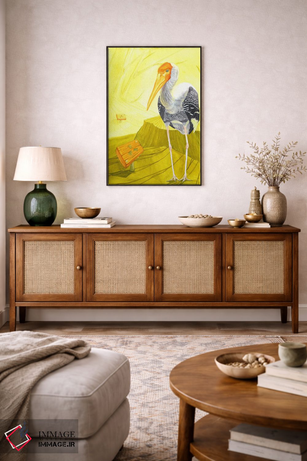 تابلو دکوراتیو حواصیل هسته ای اثر کارینا دانیلچوک - D3B