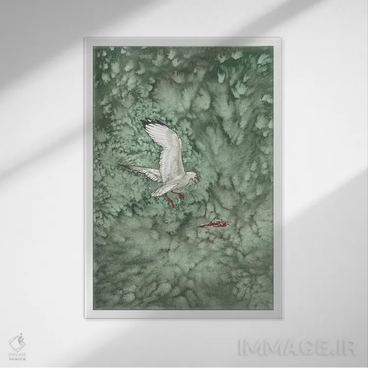 تابلو دکوراتیو استرن دریاچه سبز با زباله اثر کارینا دانیلچوک - نمای قابدار سفید