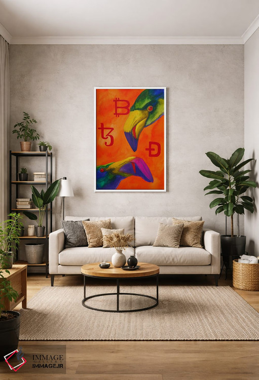 تابلو دکوراتیو عاشقان کریپتو اثر کارینا دانیلچوک - D1W