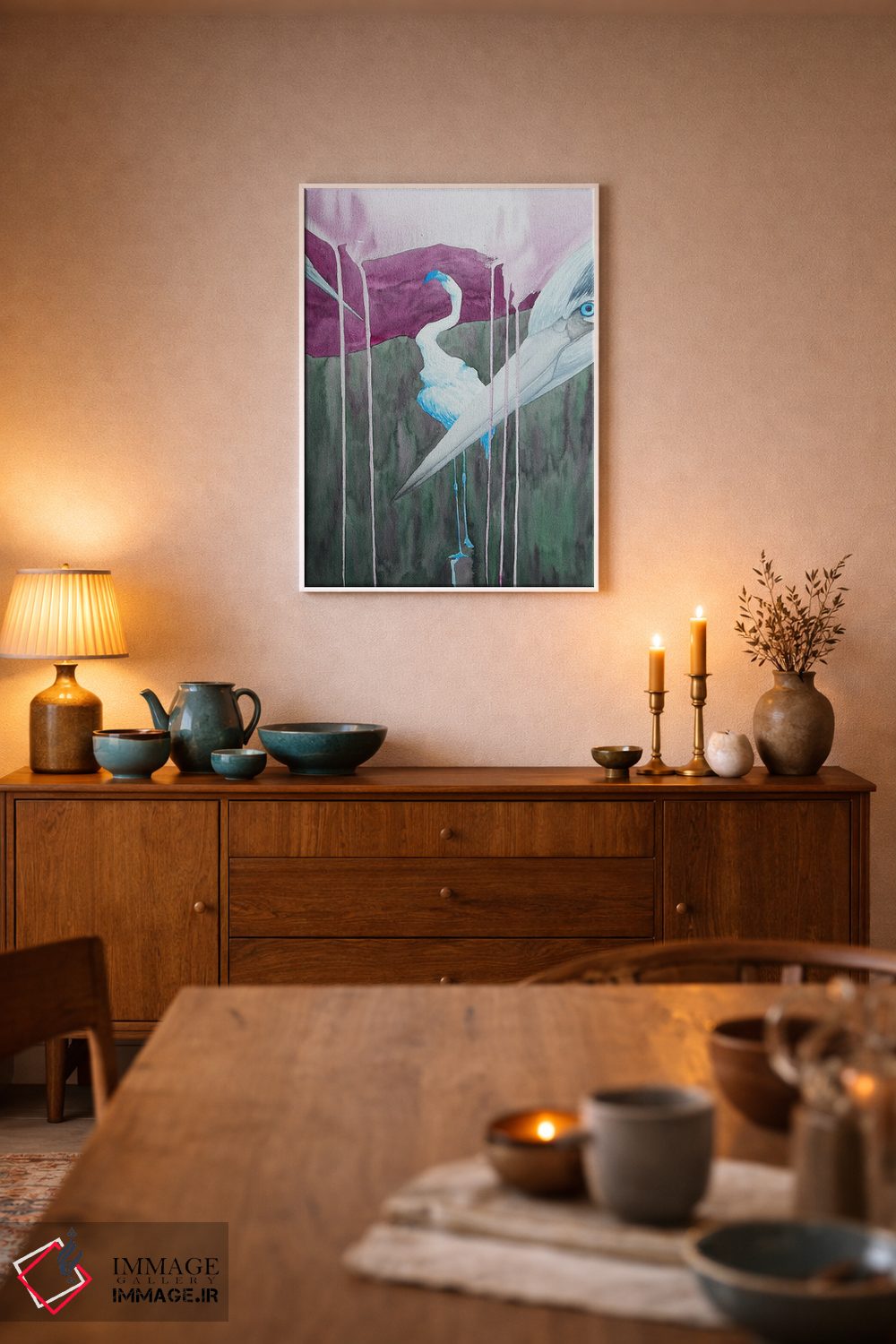 تابلو دکوراتیو دو حواصیل در جنگل اثر کارینا دانیلچوک - D5W