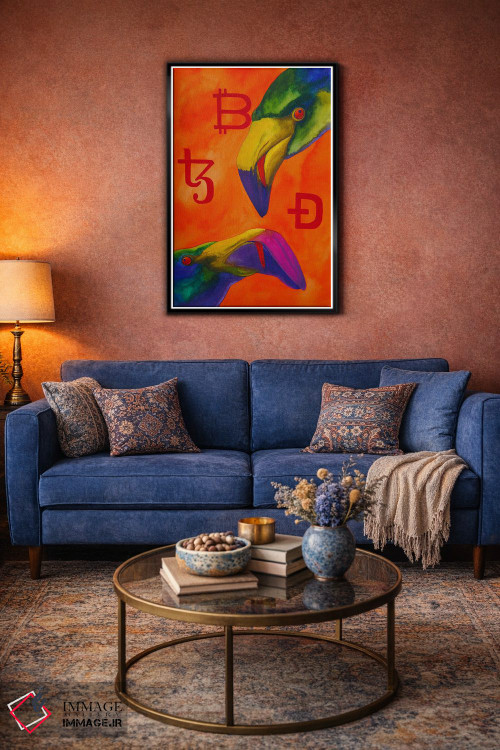تابلو دکوراتیو عاشقان کریپتو اثر کارینا دانیلچوک - D5B