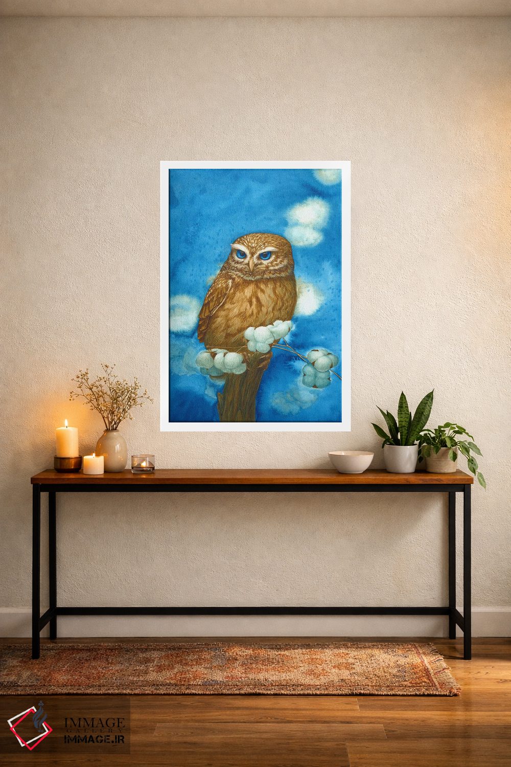 تابلو دکوراتیو جغد با پنبه اثر کارینا دانیلچوک - D4W