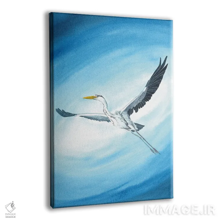 تابلو دکوراتیو حواصیل پرنده کیهانی اثر کارینا دانیلچوک - نمای پرسپکتیو محصول