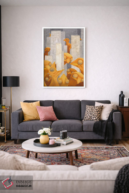 تابلو دکوراتیو جوجه ها شهر را می خورند اثر کارینا دانیلچوک - D3W