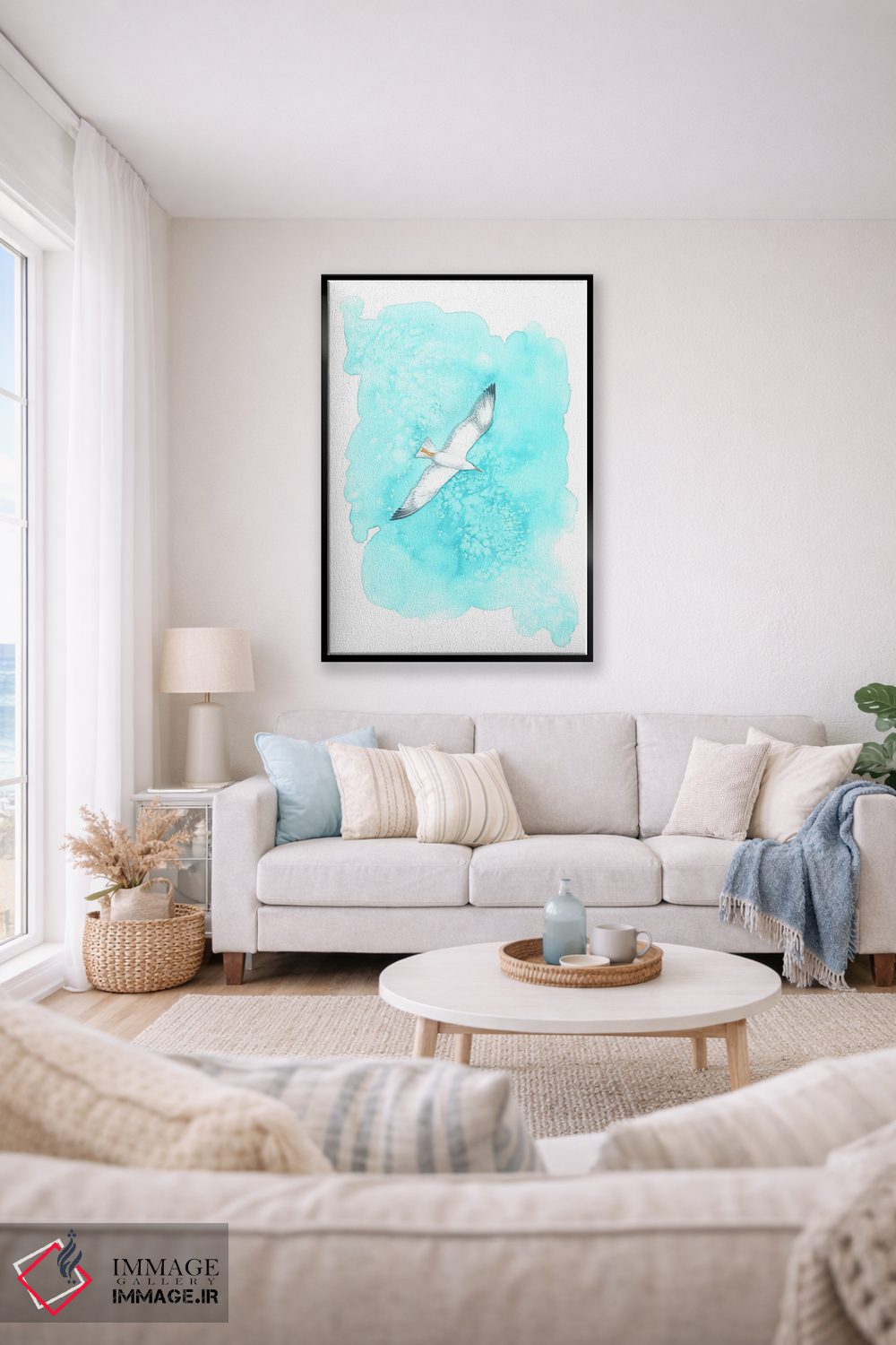 تابلو دکوراتیو مرغ دریایی در حال پرواز اثر کارینا دانیلچوک - D1B