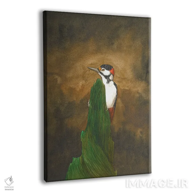 تابلو دکوراتیو دارکوب در جنگل اثر کارینا دانیلچوک - نمای پرسپکتیو محصول