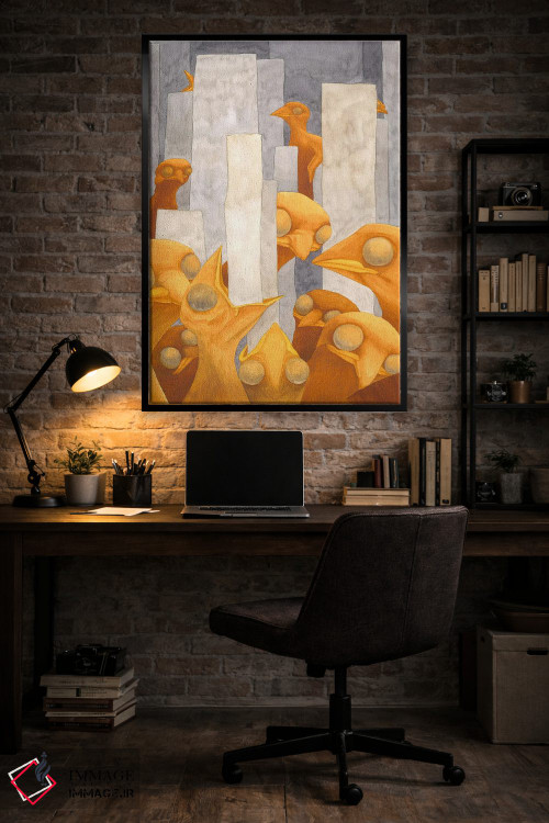 تابلو دکوراتیو جوجه ها شهر را می خورند اثر کارینا دانیلچوک - D5B