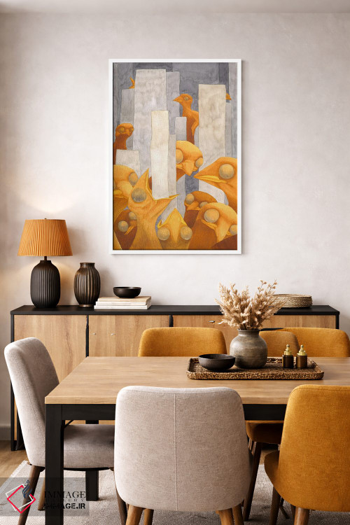 تابلو دکوراتیو جوجه ها شهر را می خورند اثر کارینا دانیلچوک - D6W