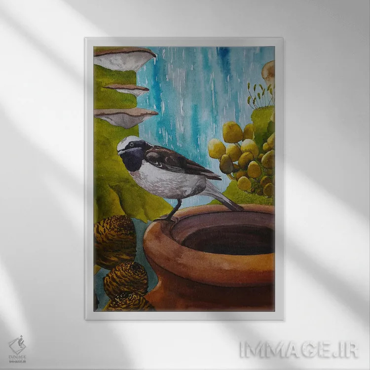 تابلو دکوراتیو جای پنهان اثر کارینا دانیلچوک - نمای قابدار سفید