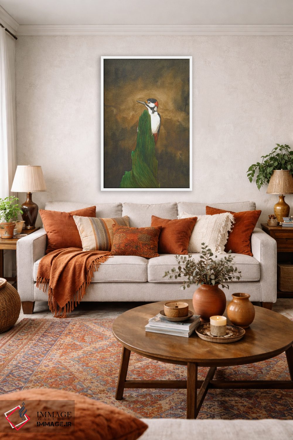 تابلو دکوراتیو دارکوب در جنگل اثر کارینا دانیلچوک - D1W