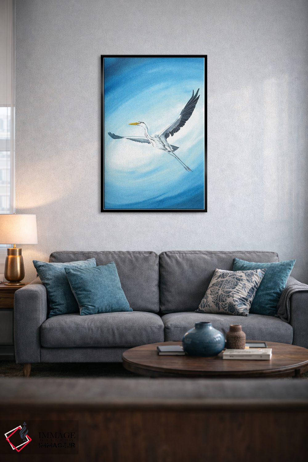 تابلو دکوراتیو حواصیل پرنده کیهانی اثر کارینا دانیلچوک - D4B