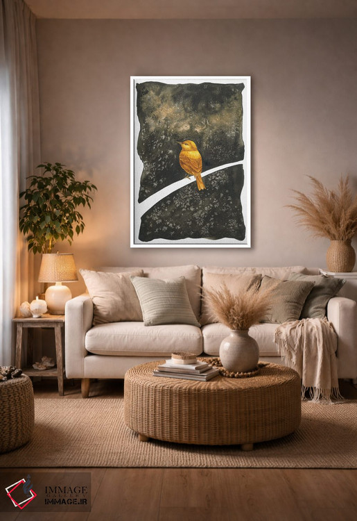 تابلو دکوراتیو خواب دیدن پرنده طلایی اثر کارینا دانیلچوک - D3W