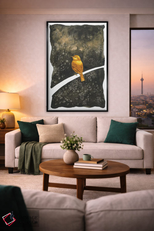 تابلو دکوراتیو خواب دیدن پرنده طلایی اثر کارینا دانیلچوک - D2B