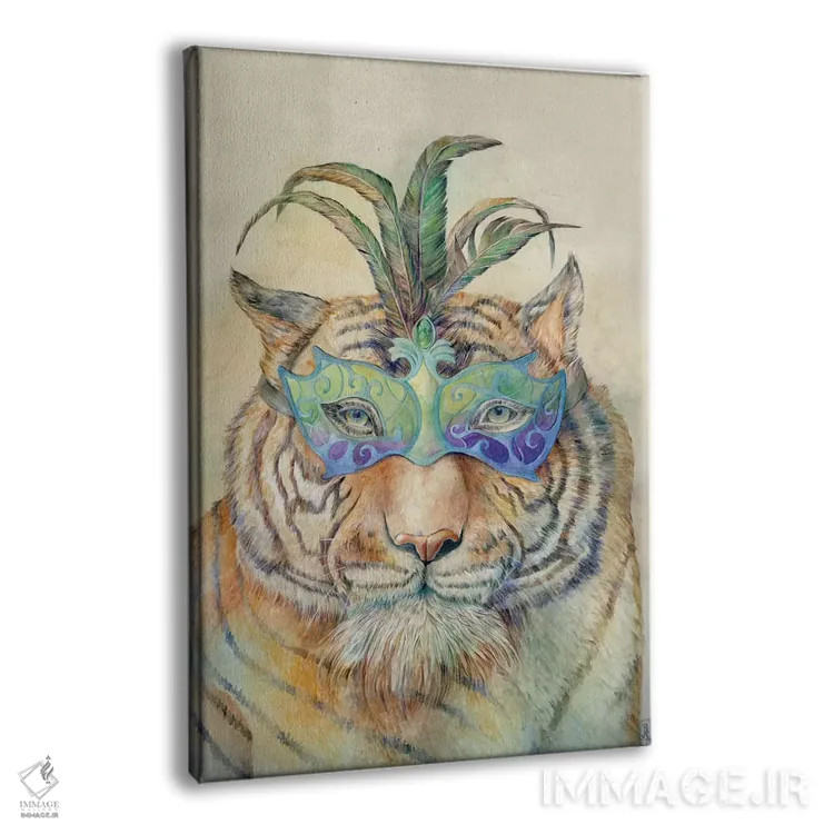 تابلو دکوراتیو ببر نقاب دار اثر براندون کیهنر - نمای پرسپکتیو محصول