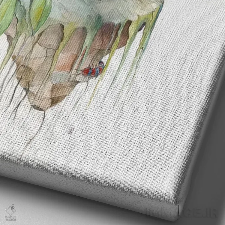 تابلو دکوراتیو جزیره سنجاب اثر براندون کیهنر - نمای نزدیک بافت بوم