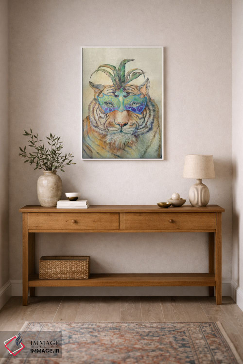 تابلو دکوراتیو ببر نقاب دار اثر براندون کیهنر - D1W