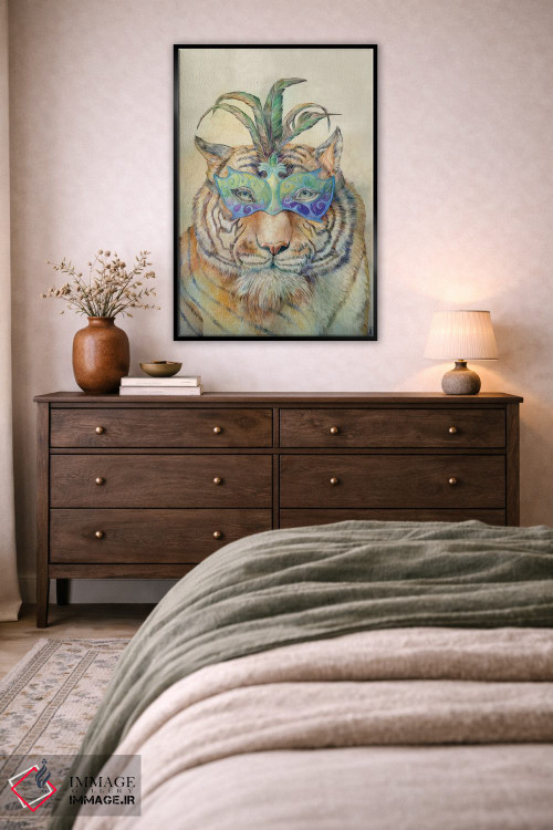 تابلو دکوراتیو ببر نقاب دار اثر براندون کیهنر - D4B