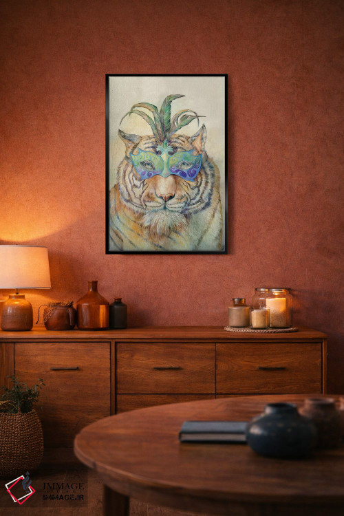 تابلو دکوراتیو ببر نقاب دار اثر براندون کیهنر - D5B