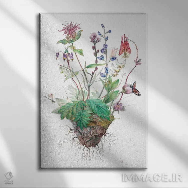 تابلو دکوراتیو گل های وحشی اثر براندون کیهنر - نمای روبهرو روی دیوار
