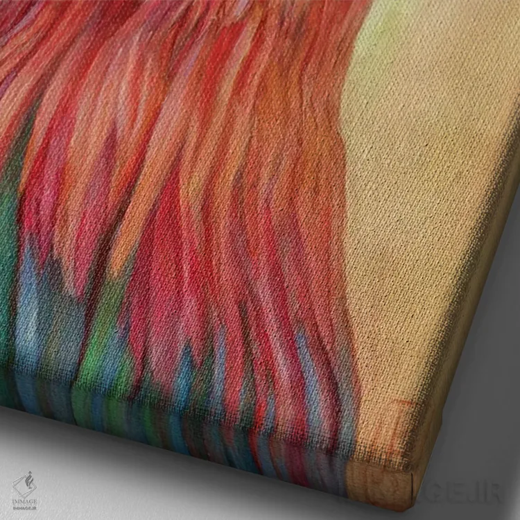 تابلو دکوراتیو مرغ اثر براندون کیهنر - نمای نزدیک بافت بوم