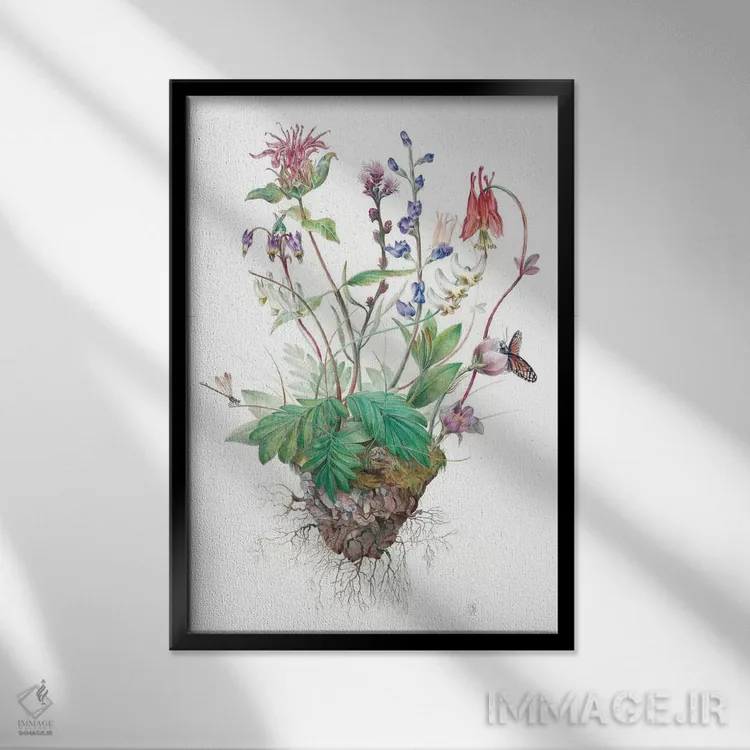 تابلو دکوراتیو گل های وحشی اثر براندون کیهنر - نمای قابدار مشکی