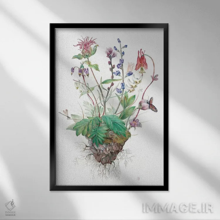 تابلو دکوراتیو گل های وحشی اثر براندون کیهنر - نمای قابدار مشکی