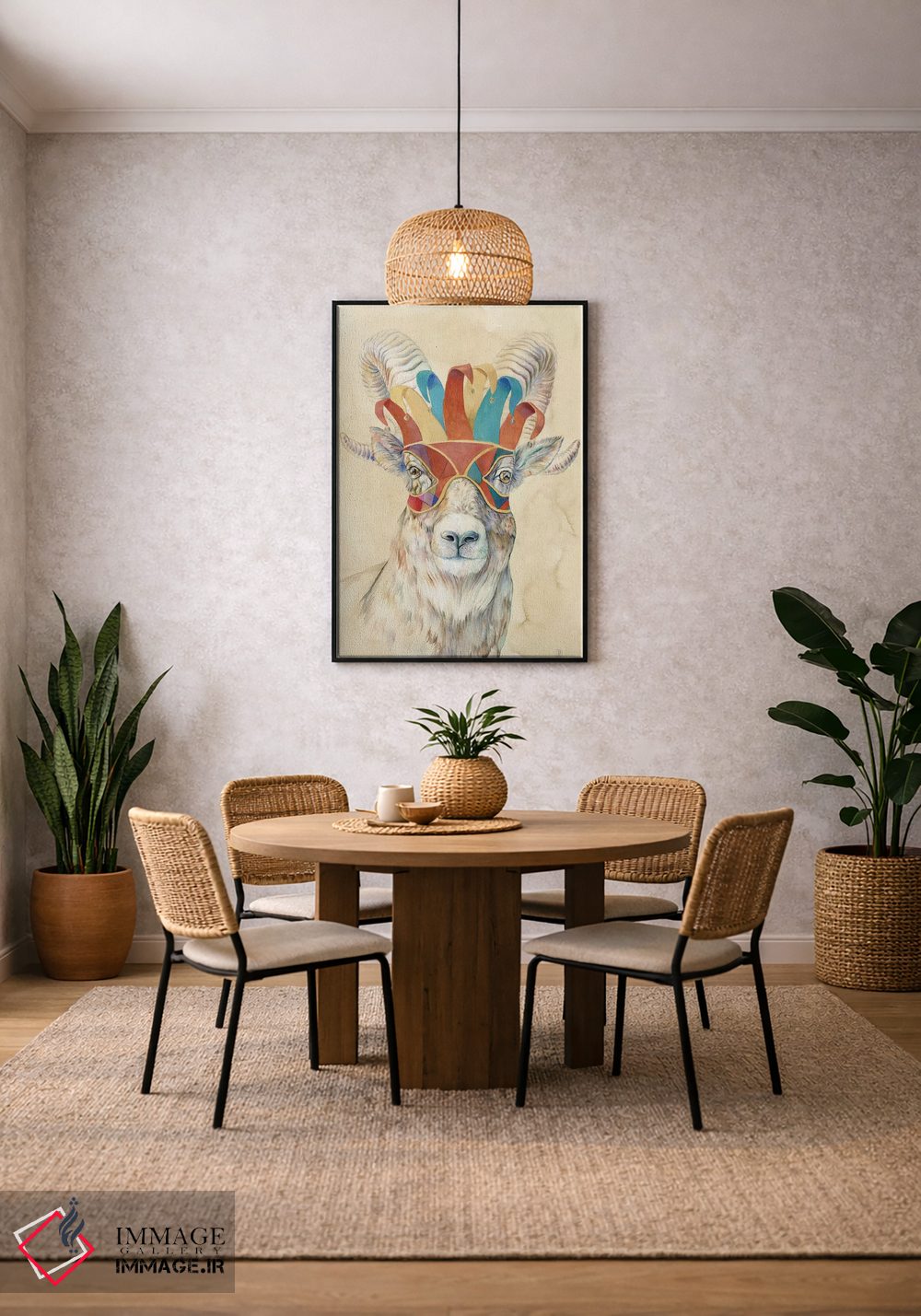 تابلو دکوراتیو قوچ بزرگ نقاب دار اثر براندون کیهنر - D4B