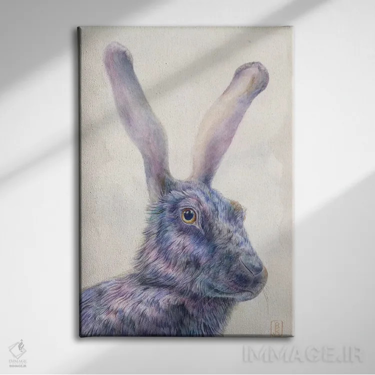 تابلو دکوراتیو خرگوش سیاه اثر براندون کیهنر - نمای روبهرو روی دیوار