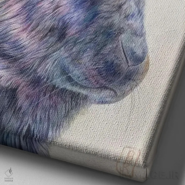 تابلو دکوراتیو خرگوش سیاه اثر براندون کیهنر - نمای نزدیک بافت بوم