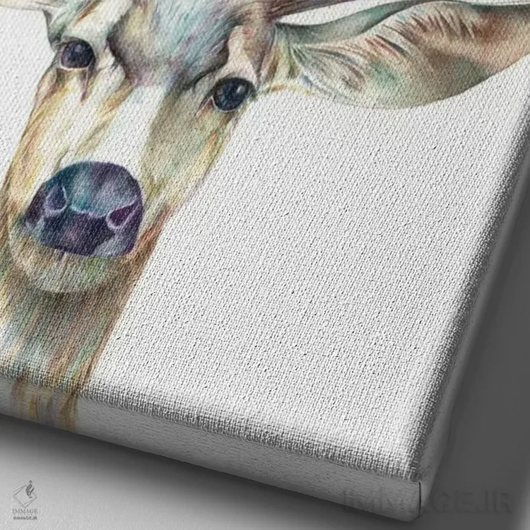 تابلو دکوراتیو گوزن قاطر نر اثر براندون کیهنر - نمای نزدیک بافت بوم