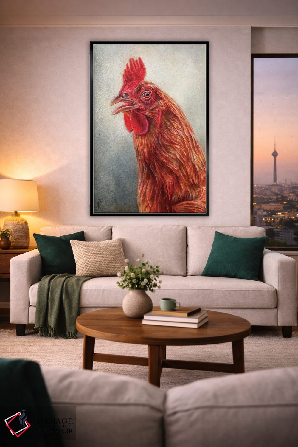 تابلو دکوراتیو مرغ قرمز اثر براندون کیهنر - D2B