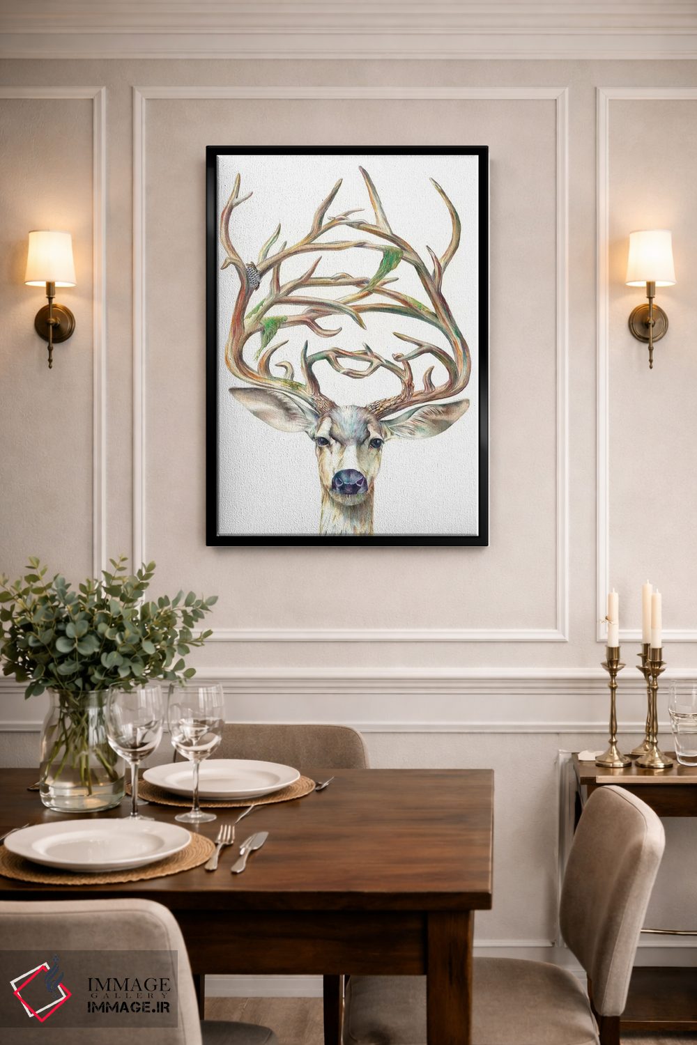 تابلو دکوراتیو گوزن قاطر نر اثر براندون کیهنر - D2B