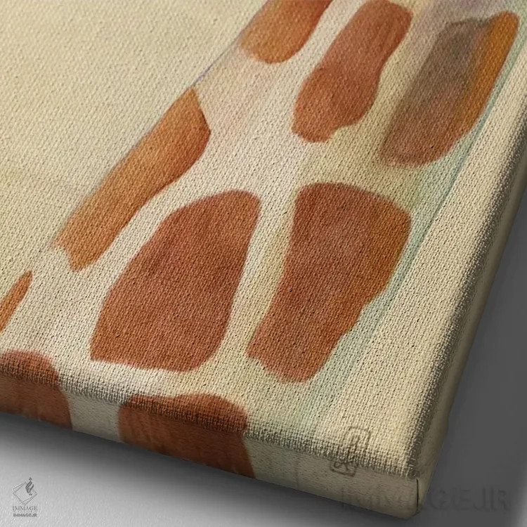 تابلو دکوراتیو نمای جانبی زرافه اثر براندون کیهنر - نمای نزدیک بافت بوم