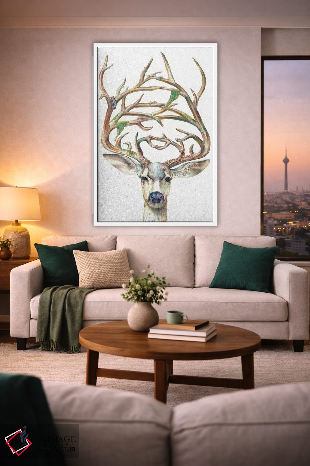 تابلو دکوراتیو گوزن قاطر نر اثر براندون کیهنر - D1W