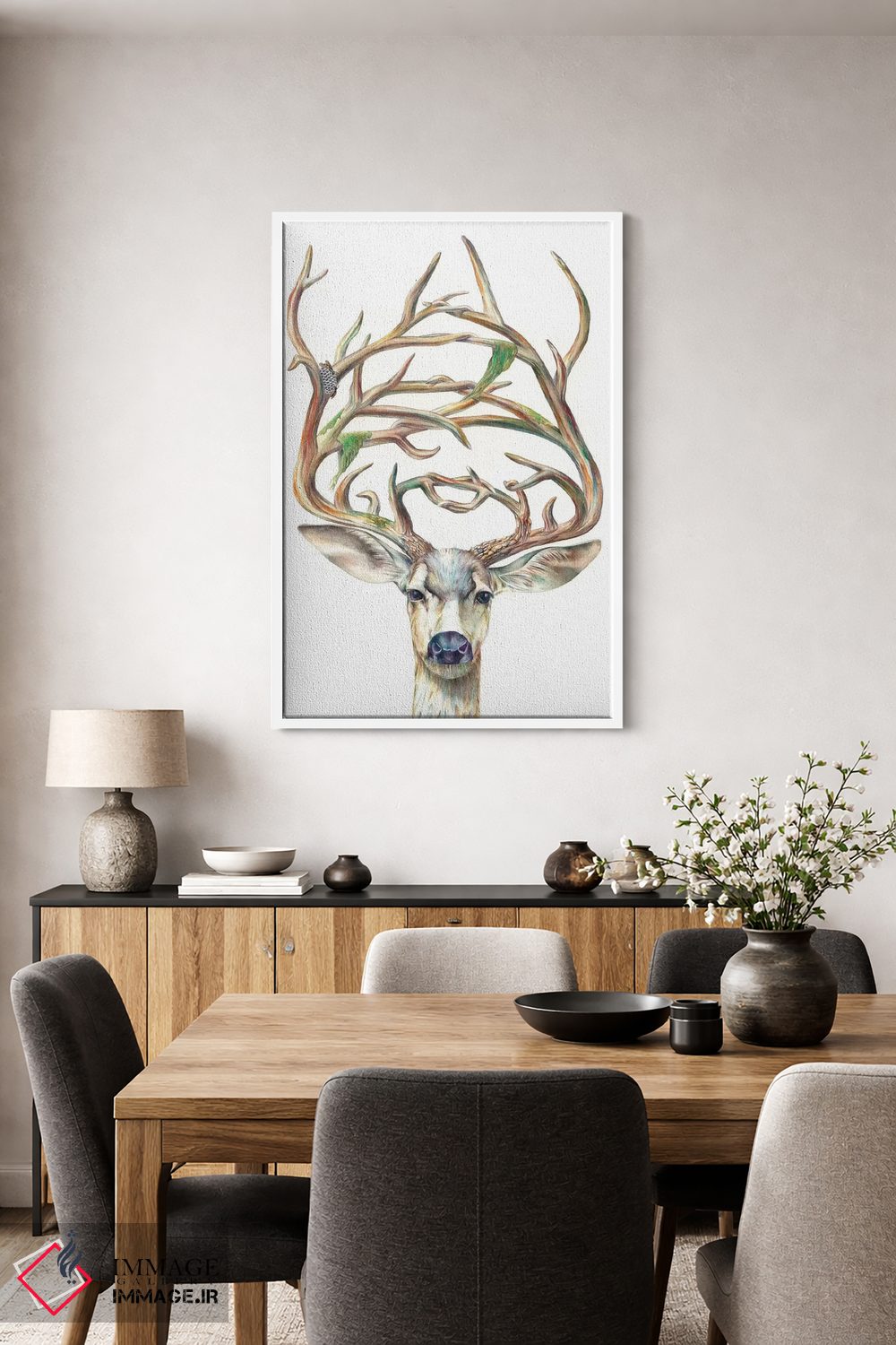 تابلو دکوراتیو گوزن قاطر نر اثر براندون کیهنر - D3W