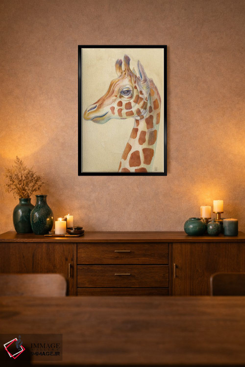 تابلو دکوراتیو نمای جانبی زرافه اثر براندون کیهنر - D2B